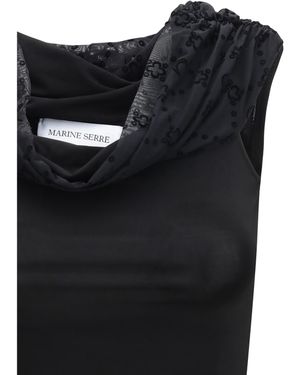 Marine Serre Off Shoulder Draped Top - Black