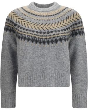 Barbour Annette Fair Isle Crewneck Sweater Sweater - Gray