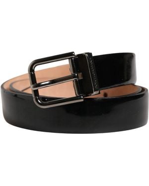 Dolce & Gabbana Classic Leather Metal Buckle Belt Calf - Black