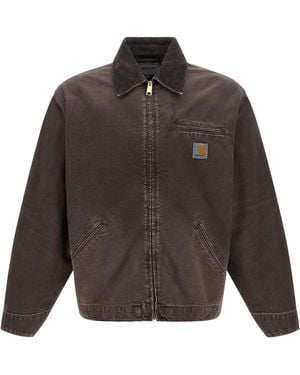 Carhartt Jacket Og Detroit Tobacco Destroy Wash - Grey