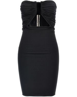 Rick Owens Off-The-Shoulder 'Prong' Mini Dress - Black
