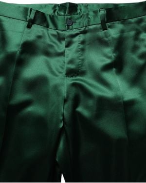 Dolce & Gabbana Tapered Leg Dress Trouser Pants Polyester - Green