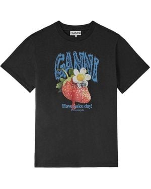 Ganni T-Shirts And Polos - Black