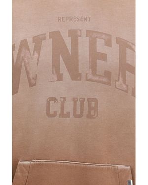 Represent Hoodie Owners Club Cotton Sweatshirts - Brown