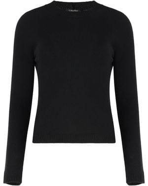 Max Mara Crew Neck Wool And Cashmere Sweater - Black