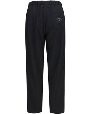 MM6 by Maison Margiela Drawstring Straight-Leg Trousers - Black