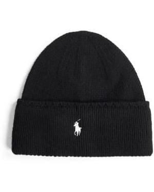 Polo Ralph Lauren Pony Beanie Hat Cold Weather - Black