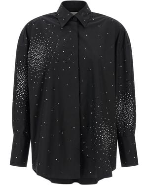 GIUSEPPE DI MORABITO Rhinestone Shirt Cotton Shirt, Blouse - Black