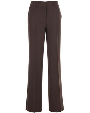 Le Plain Trousers With Belt Loops - Brown