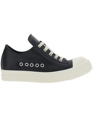 Rick Owens Low Top Trainers With Round Toe - White