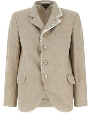 Comme des Garçons Double-Layer Lapel Linen Blazer - Natural
