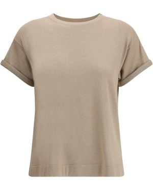 【送料&関税込】Brunello Cucinelli Cashmere Glitter T-shirt Brunello Cucinelli T-shirts for Women | Online Sale up to 55