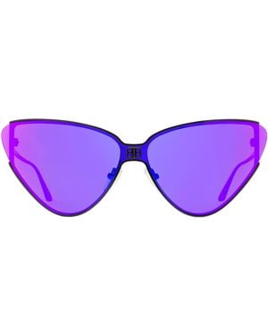 Balenciaga Cateye Sunglasses Bb0191S 003 99Mm Metal - Purple