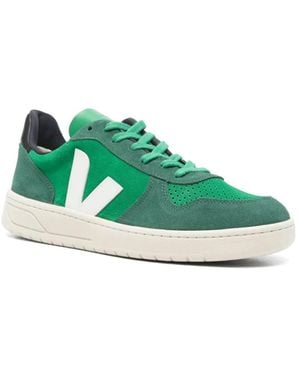 Veja V-10 Suede Trainers - Green