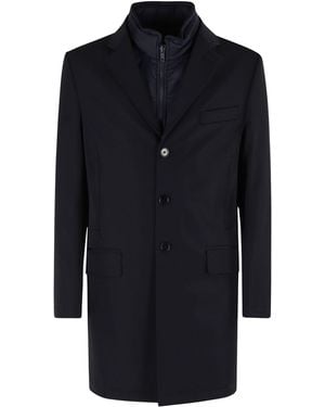 Fay Double Breasted Coat - Blue