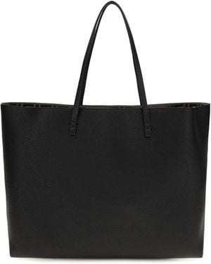 Fendi Medium Roll Roman Leather Shopping Bag Calf Bos Taurus Shoulder - Black