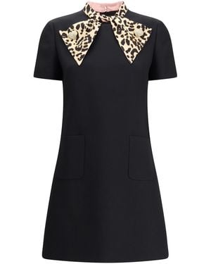Valentino Crepe Couture Short Dress - Black