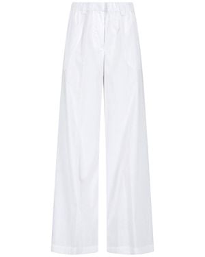 Aspesi Wide Cotton Blend Trousers - White