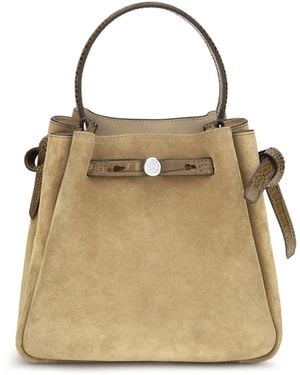 Tory Burch Romy Suede Bucket Bag - Metallic