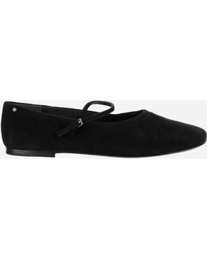 Tory Burch Leather Mary Jane Ballerinas - Black