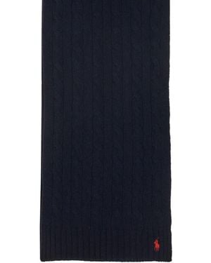 Polo Ralph Lauren Scarf Wool-Cashmere Braid Wool And Cashmere - Blue