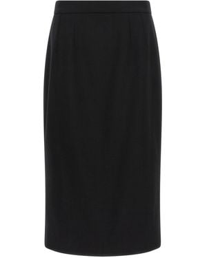 Dolce & Gabbana Dolce & Gabbana Stretch Wool Tailored Skirt - Black