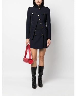 McQueen Mini Wrap Skirt With Seal Buttons - Black