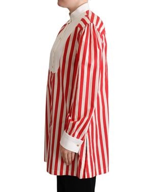 Dolce & Gabbana Striped Long Sleeves Formal Shirt Cotton - Red
