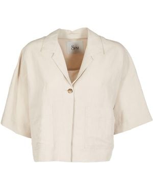 8pm Cropped One-Buttoned Blazer - Natural