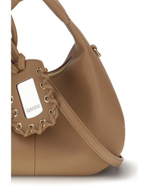 Ganni Hobo Handbag Recycled Polyester Handbags - Brown