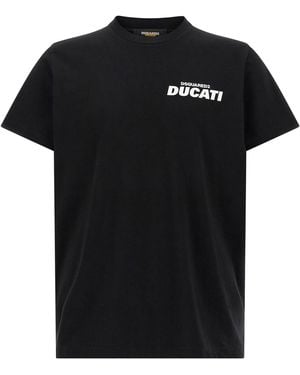 DSquared² Ducati Logo Cotton Jersey T-Shirt - Black