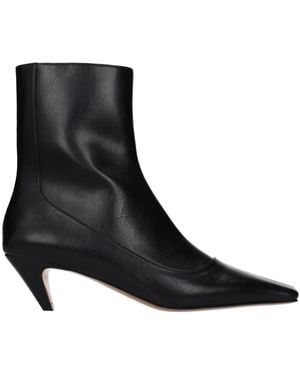 Stella McCartney Leather Ankle Boots - Black