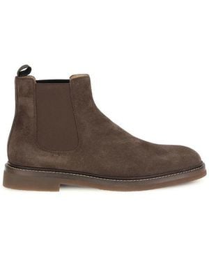 Brunello Cucinelli Calf Leather Bos Taurus Chelsea Boots - Brown