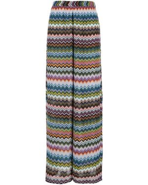 Missoni Trousers With Zigzag Pattern With Pixel Effect - Multicolour