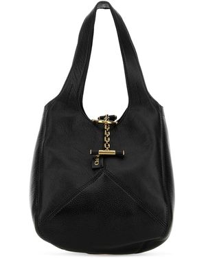 Chloé Leather Small Chloã£Â¨ Balloon Bucket Bag - Black