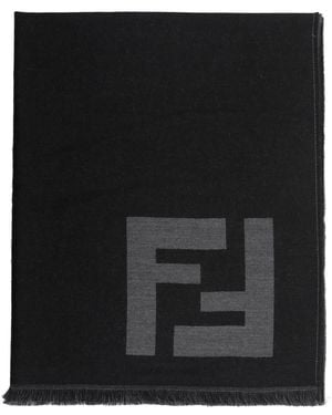 Fendi Macro Ff Motif Scarf - Black