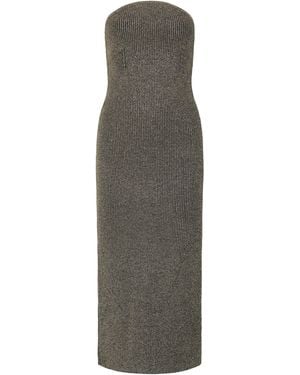 KHAITE Fitted Dress With Lurex Details Polyamide - Gray