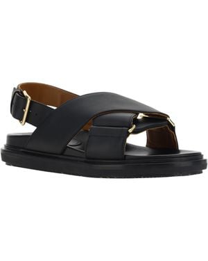 Marni Sandals Fussbett Calf Leather - Black