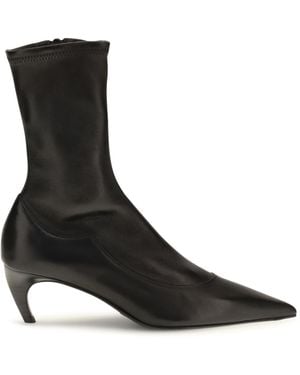 KHAITE Valerie Mid Calf Boot 55 - Black