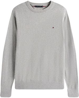 Tommy Hilfiger Crew Neck Sweater With Logo - Gray