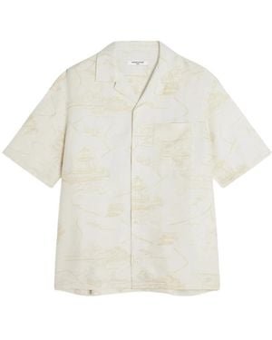 Maison Kitsuné Parisian Map Resort Shirt - White