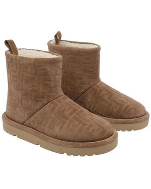 Fendi Boots Calf Leather/Rubber Sole - Brown