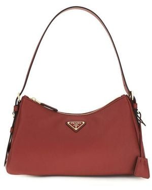 Prada Multicolour Calf Leather Bos Taurus Shoulder Bag - Red