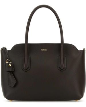 Tom Ford Tom Ford Calf Leather Shoulder Bag - Black