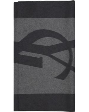 Saint Laurent Cassandre Scarf Silk - Gray