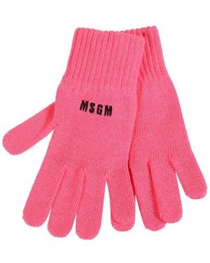 MSGM Knitted Gloves - Pink