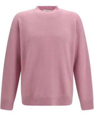 Laneus Cashmere And Silk Crewneck Jumper - Pink