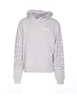 Amiri Bones Stacked Hoodie - Gray