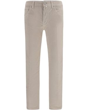 Jacob Cohen Trousers Straight-Leg Corduroy Cotton; Modal; Elastane Jean - Grey