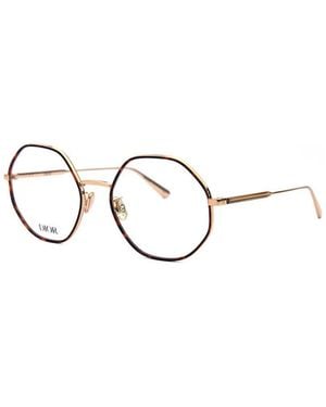 Dior Eyeglasses Geometric Full Rim, Shiny Endura-Havana Frame And Clear Demo Lenses Lens Gemor2Ua000 Sunglasses - Metallic